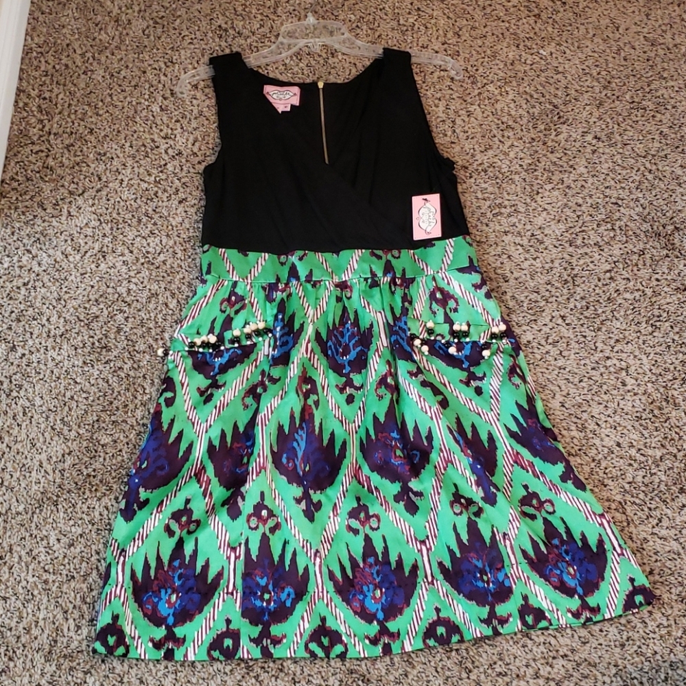 Tribal Print mini Dress with Beaded detail.